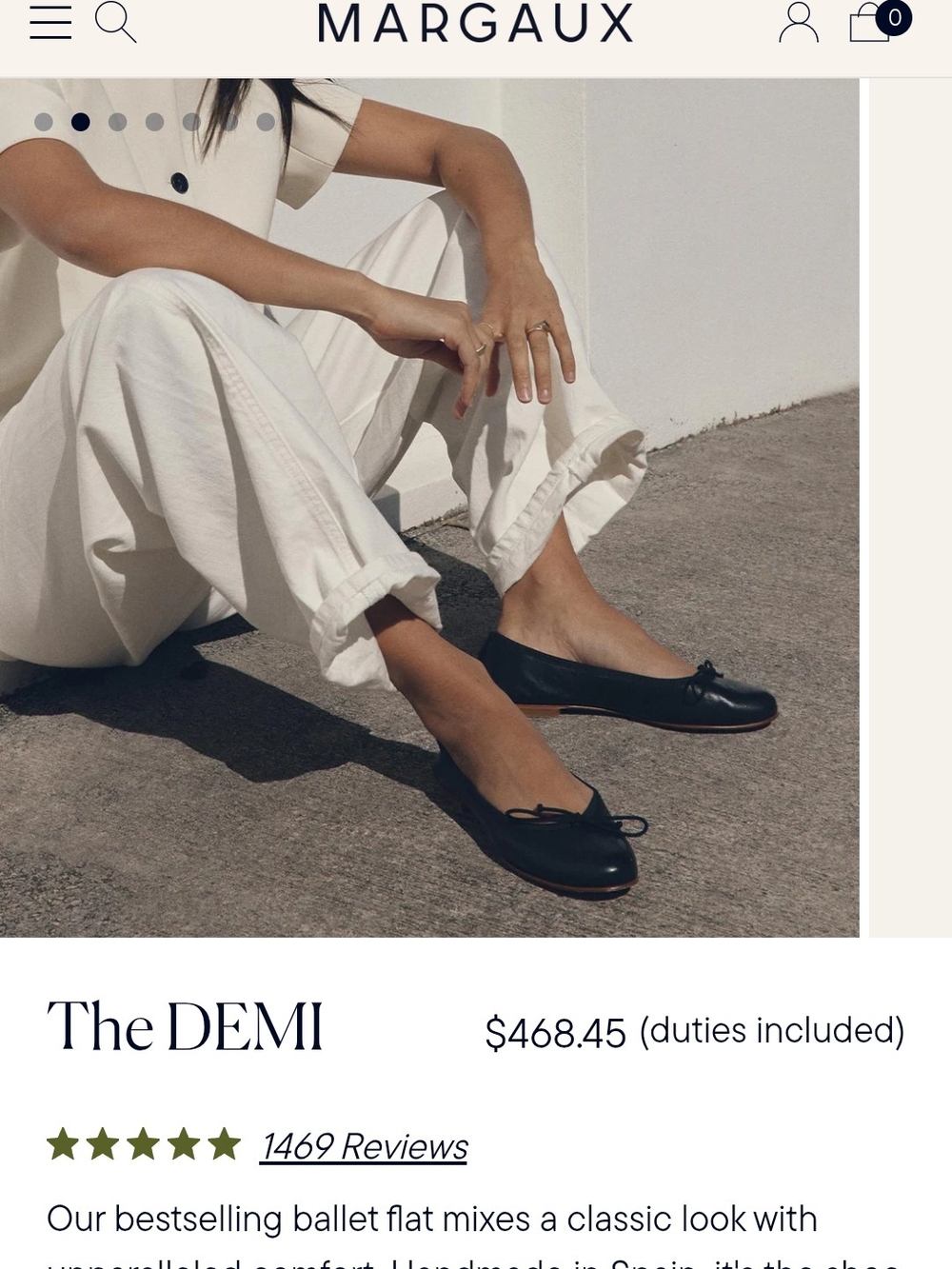 Margaux The Demi Ballet Flat - Black Suede